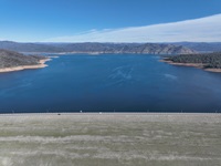 Lake Oroville water levels on January 30, 2024.