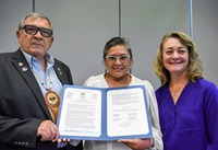 DWR and the San Luis Rey Indian Water Authority celebrate the signing of a funding agreement that provides $15 million in direct financial assistance to Tribal communities.