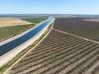 Drone view of California aqueduct