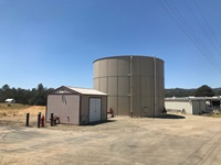 Image of new DWR-funded water tank at fire station in Bootjack (Mariposa County). 