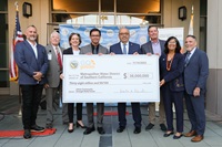 DWR presented a $38 million check to Metropolitan officials today as part of its Urban Community Drought Relief program.