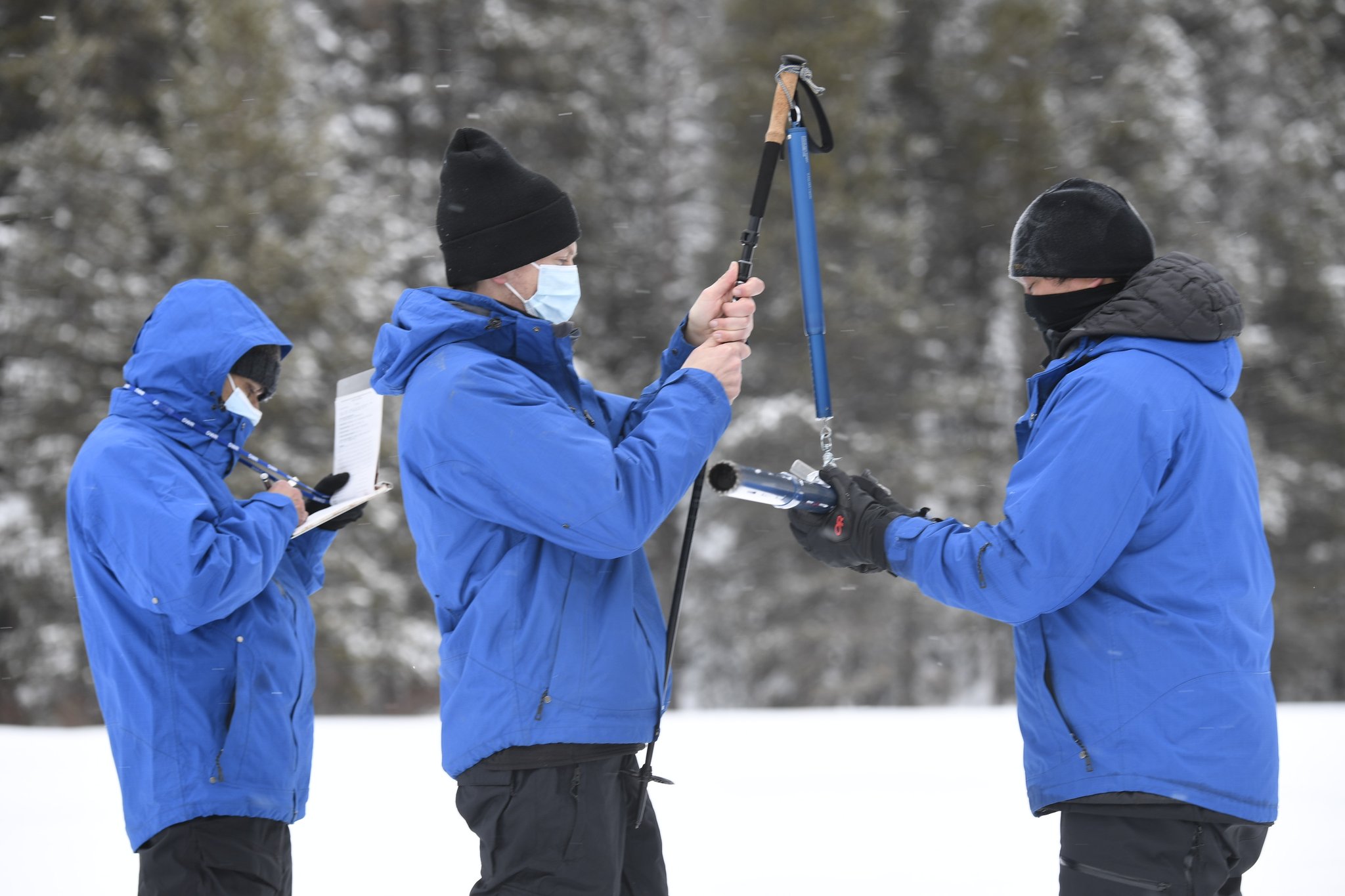 DWR staff conducts February 2021 Snow Survey at Phillips Station