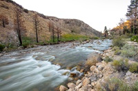 A long time exposure of the Walker River, located in the Humboldt-Toiyabe National Forest, near Coleville, California.
