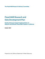 Cover image of the Flood-MAR Research and Data Development Plan showing the recommendations of the advisory committee. 