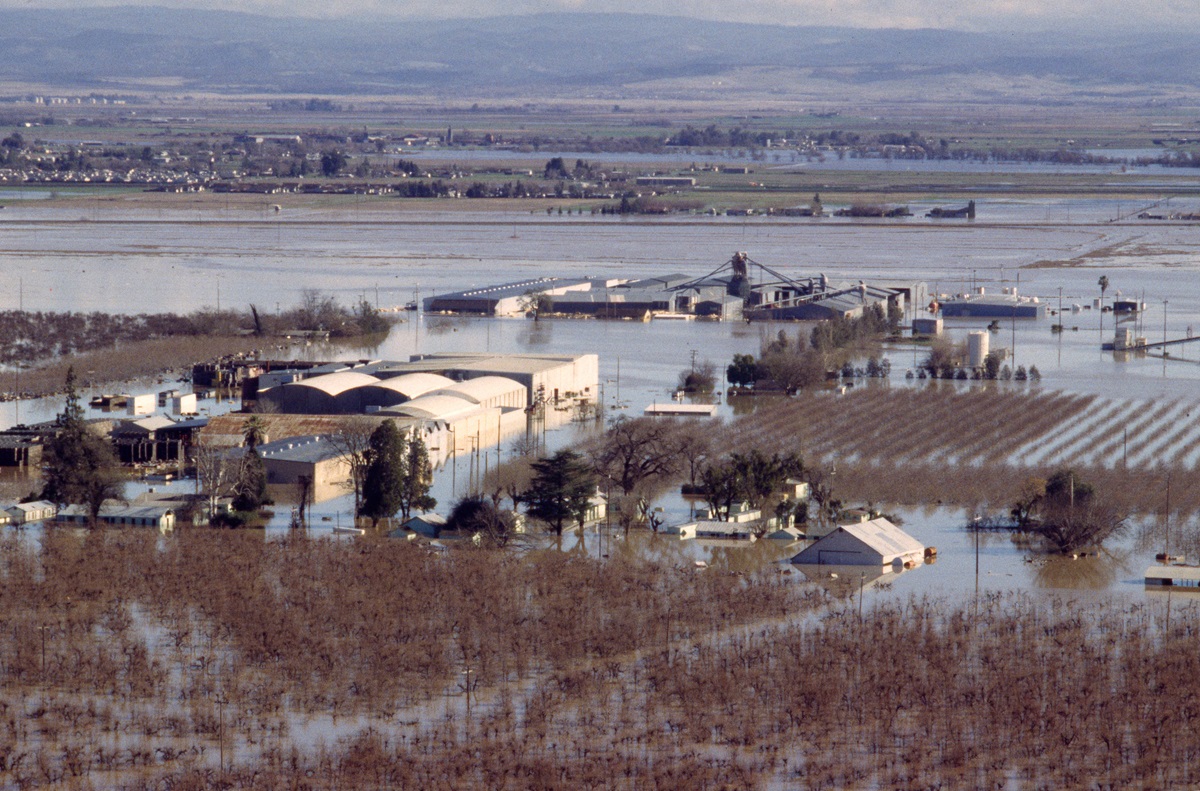 The massive flood of January 1997 forced a breach on the east levee of the Feather River in Yuba County.